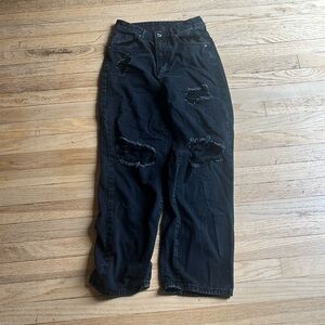 SHEIN black ripped jeans